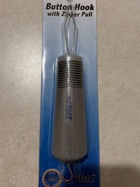 Gray Button Hook with Zipper Pull